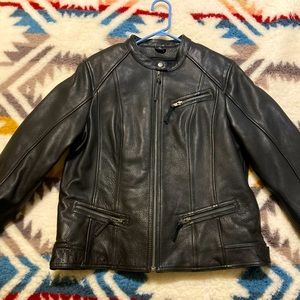 Leather motorcycle jacket